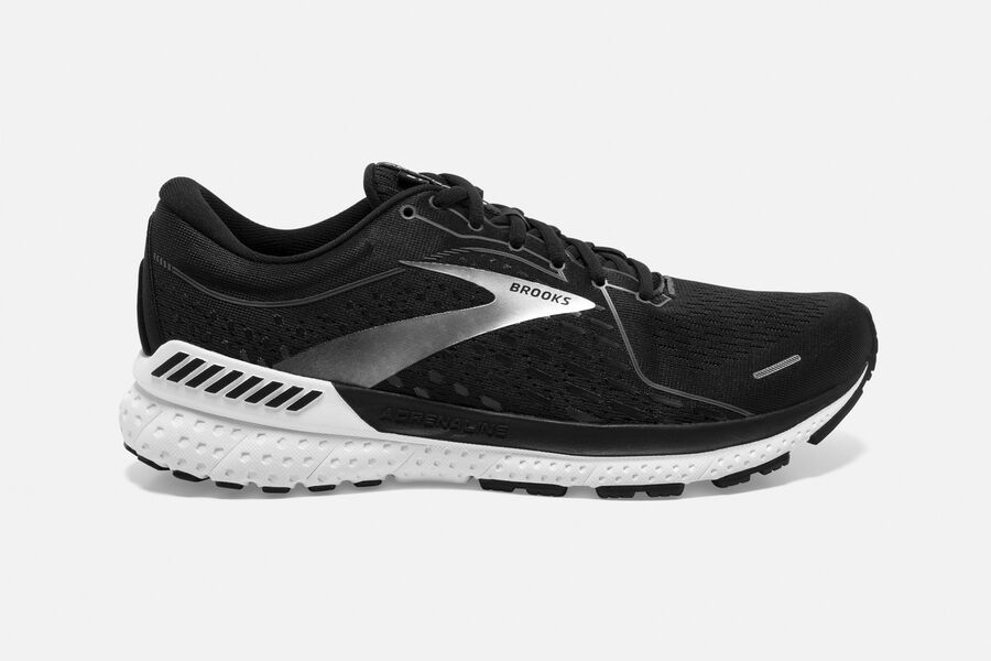 Adrenaline GTS 21 Road Brooks Running Shoes NZ Mens - Black/White - ZEAONG-476